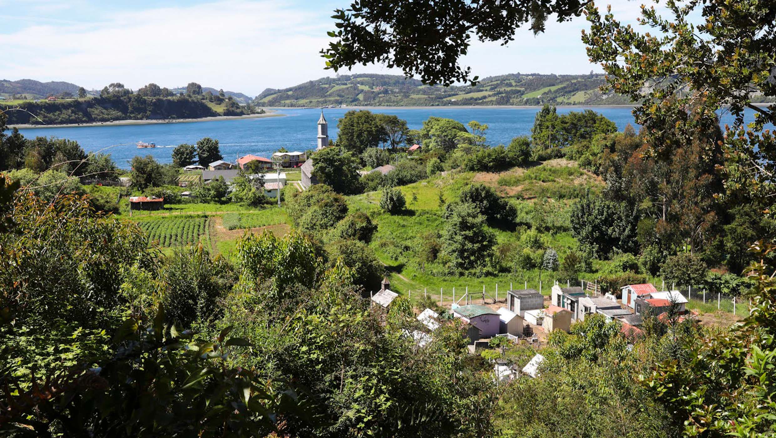 Picturesque Chelin and Quehui Islands, the Chiloé archipelago in Chile