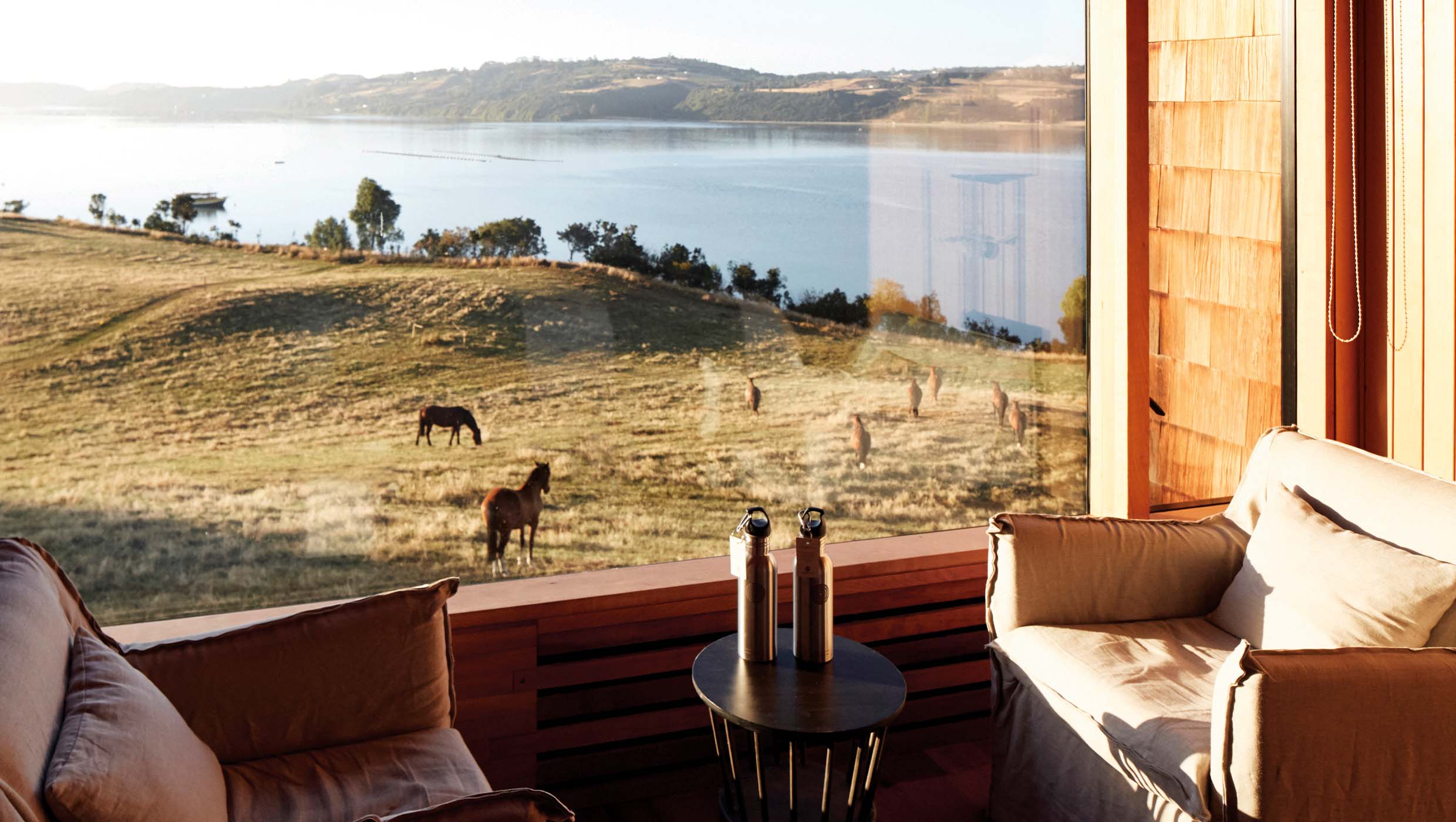 Hotel rooms with a view at Refugia Chiloé, luxury accommodation in Chile